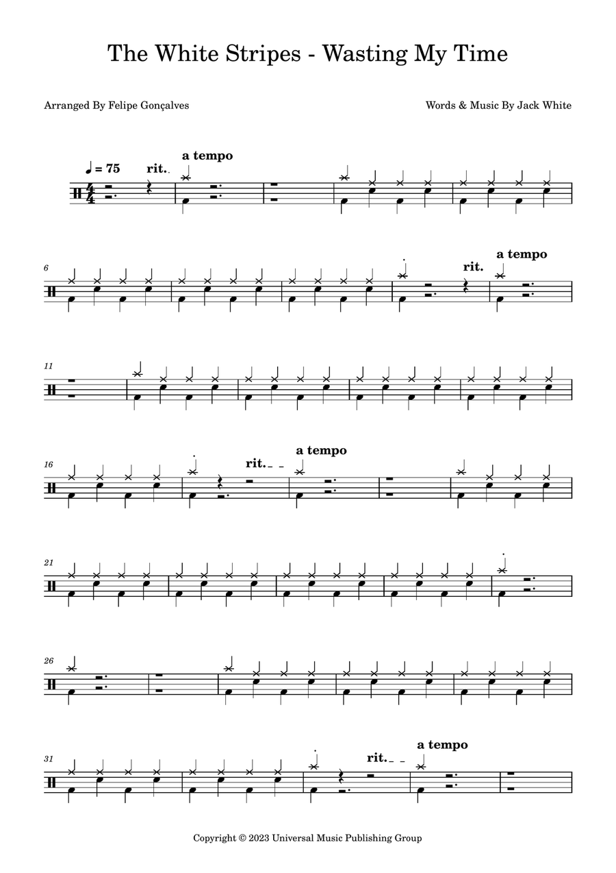 Wasting My Time Drum Set scores gallery preview page 1