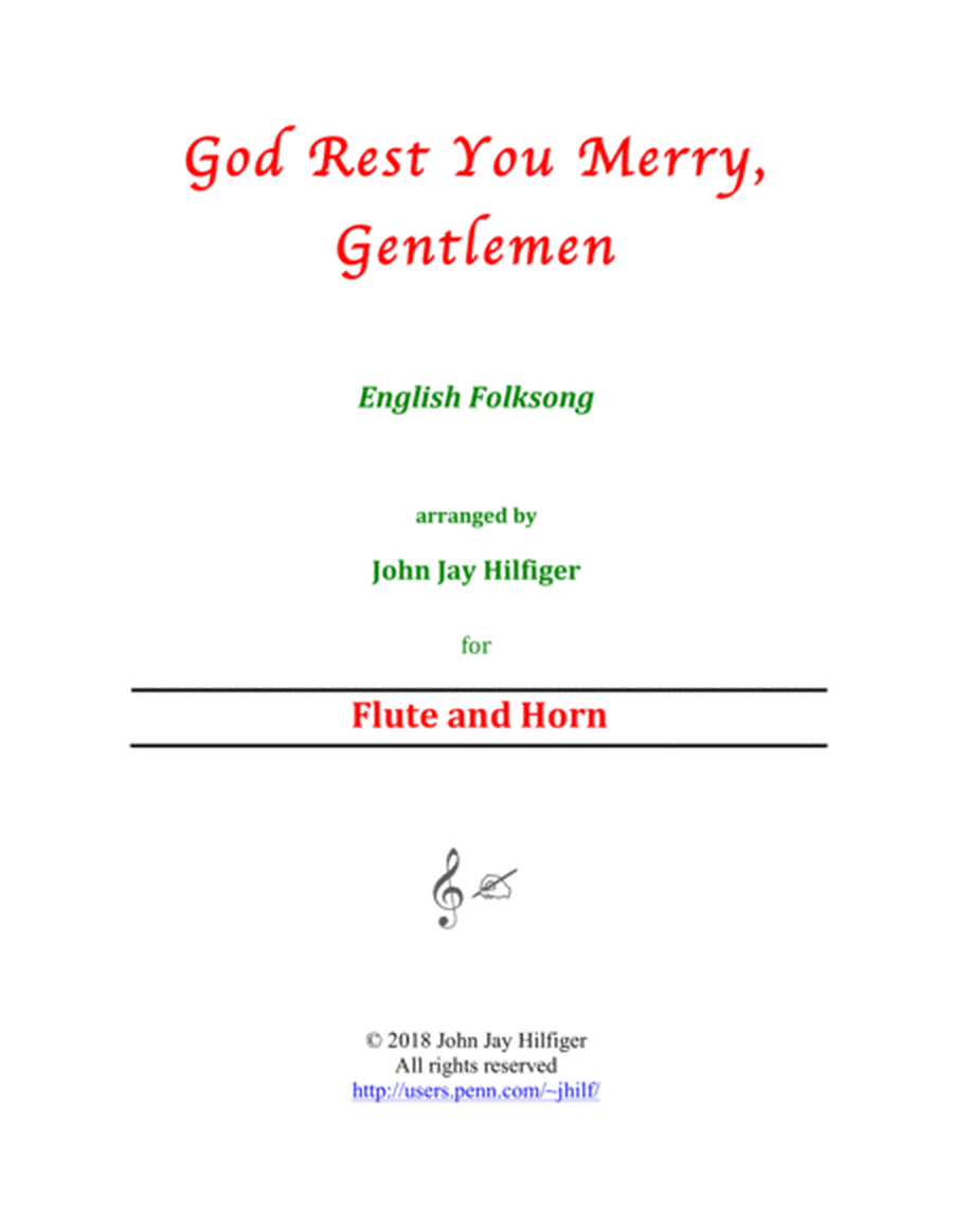 God Rest You Merry, Gentlemen for Flute and Horn image number null