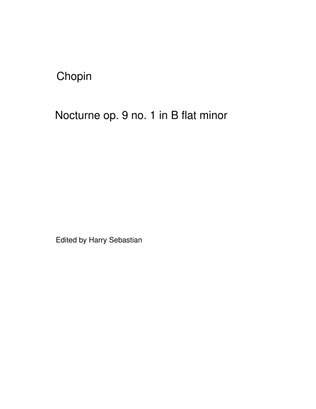 Book cover for Chopin - Nocturne op. 9 no. 1 in B flat minor