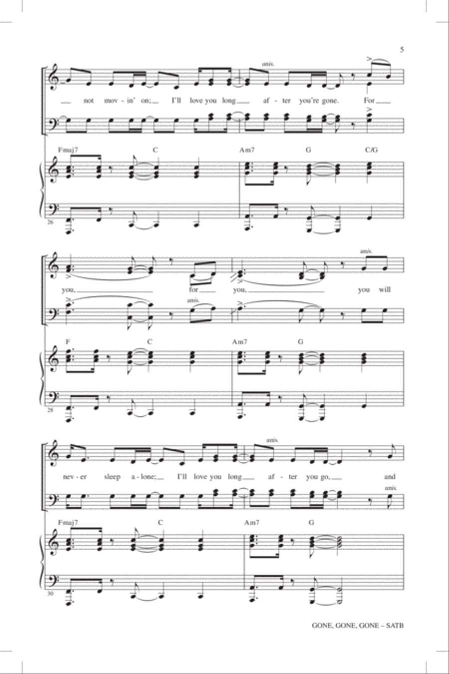Gone, Gone, Gone Gone, Gone, Gone 4-Part scores gallery preview page 4