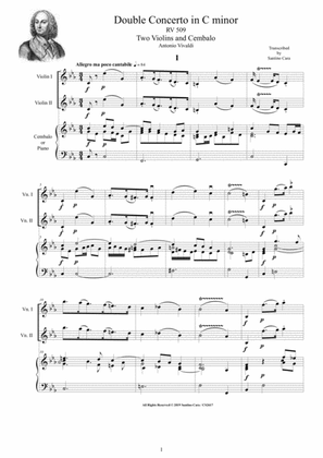 Vivaldi - Double Concerto in C minor RV 509 for Two Violins and Cembalo (or Piano)