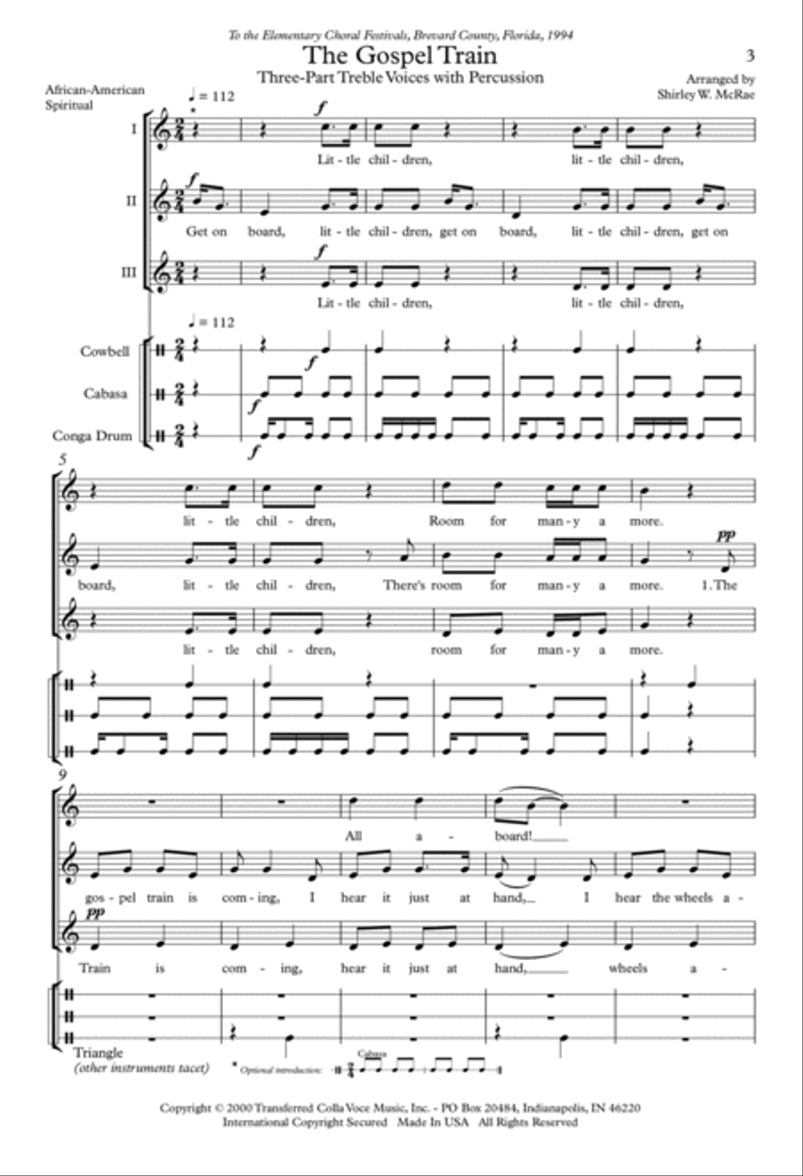 Gospel Train SSA scores gallery preview page 2