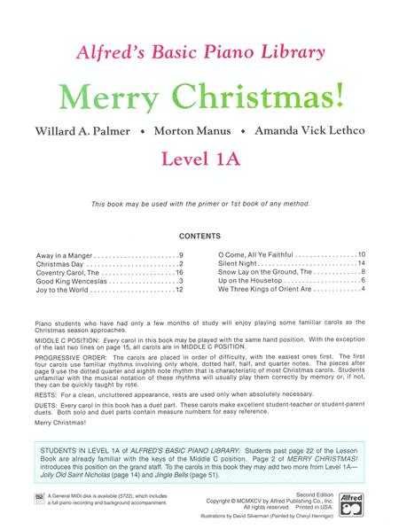 Alfred's Basic Piano Course Merry Christmas!, Level 1A