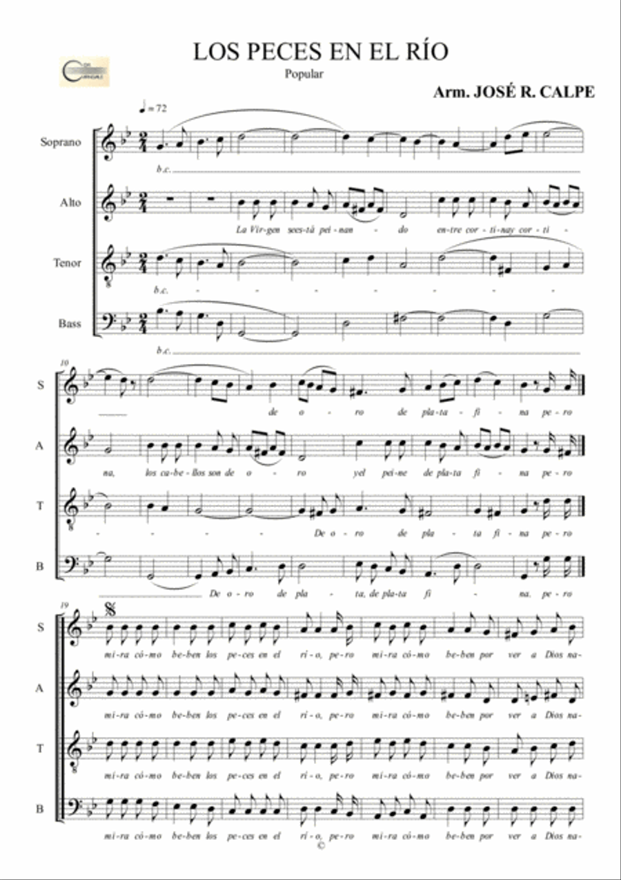 LOS PECES EN EL RÍO 4-Part scores gallery preview page 1