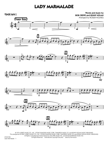 Lady Marmalade (from Moulin Rouge) (arr. Roger Holmes) - Tenor Sax 2