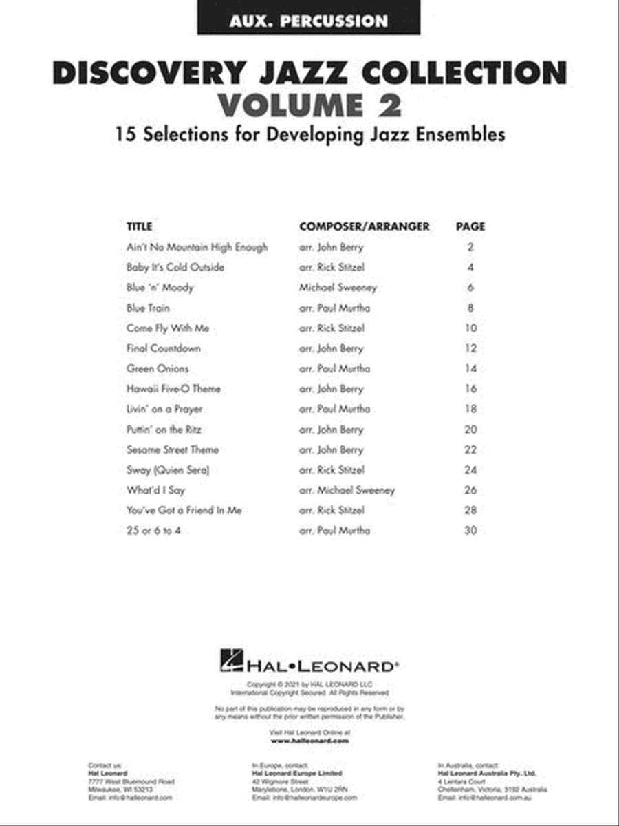 Discovery Jazz Collection - Auxiliary Percussion Jazz Ensemble scores gallery preview page 3