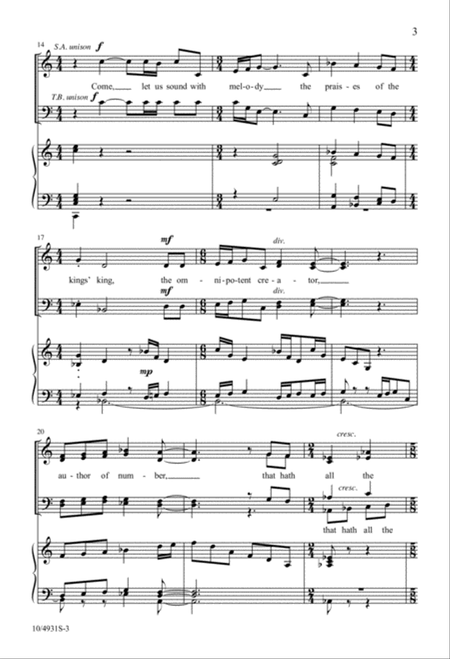 Come, Let Us Sound with Melody 4-Part scores gallery preview page 3