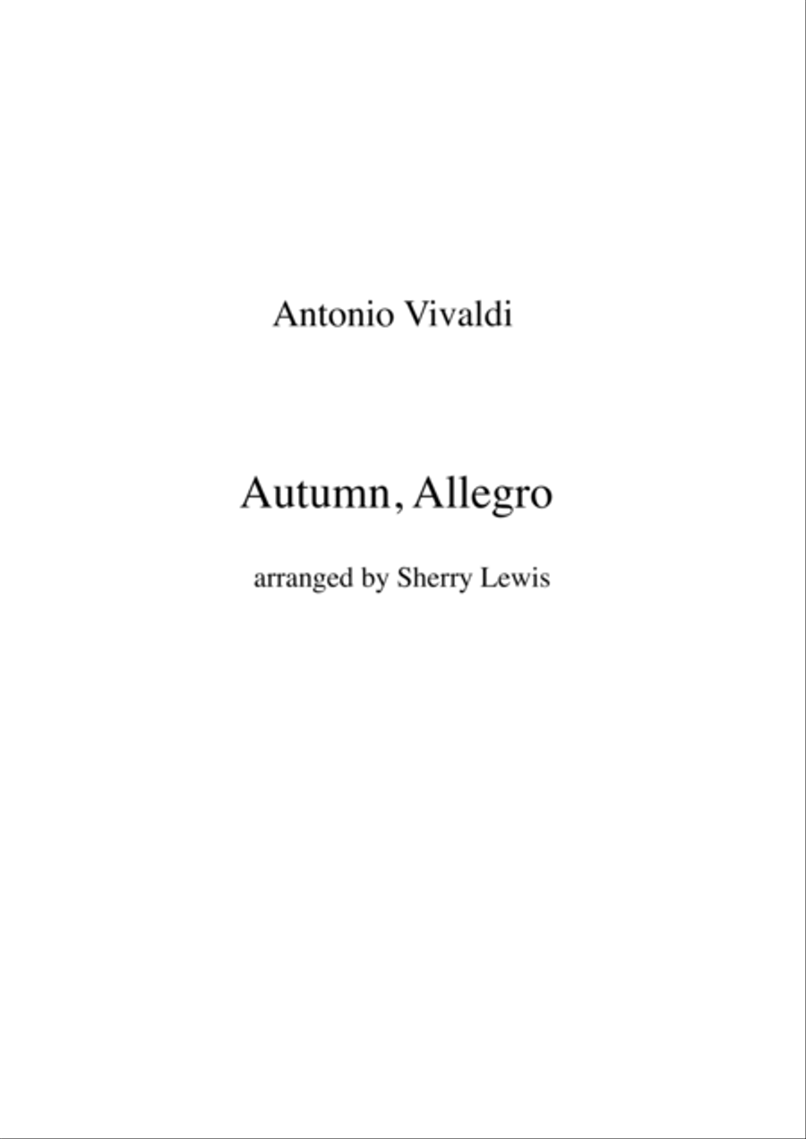 AUTUMN, Allegro by Vivaldi String Trio, Intermediate Level for 2 violins and cello or violin, viola String Trio scores gallery preview page 2