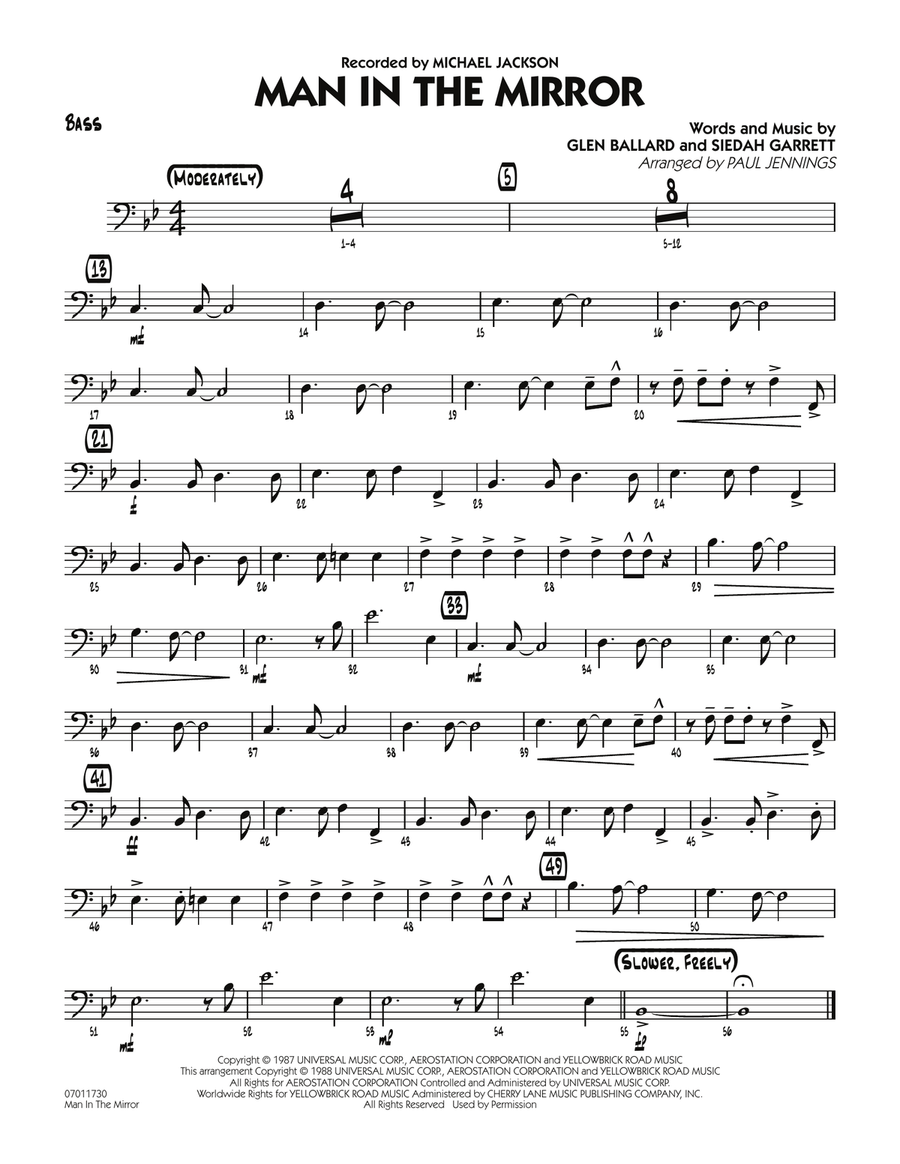 Man In The Mirror - Bass Jazz Ensemble scores gallery preview page 1