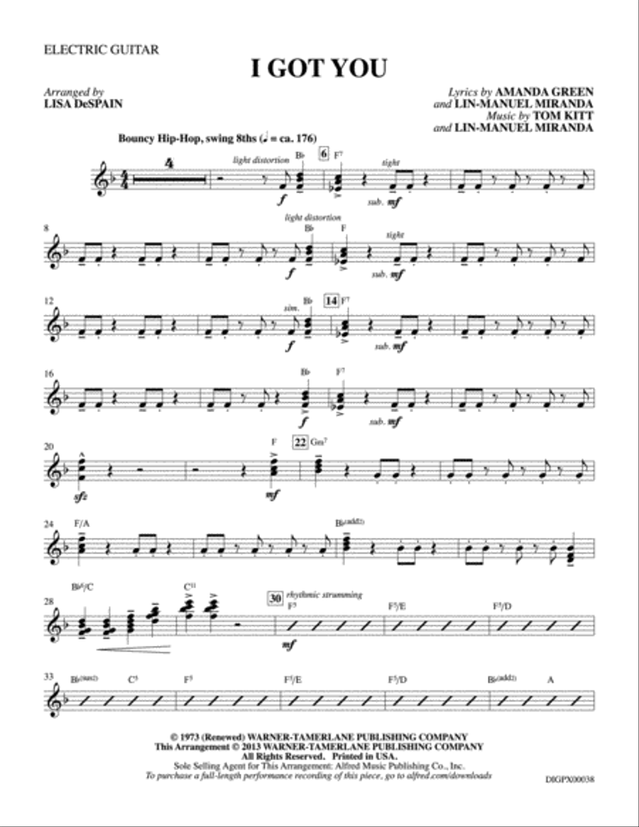 I Got You: Guitar Guitar scores gallery preview page 1