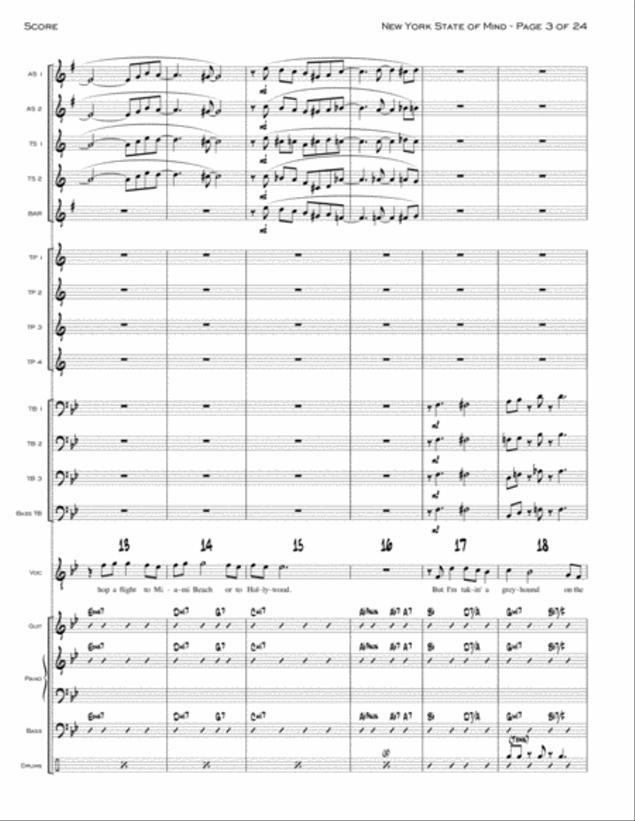 New York State Of Mind Jazz Ensemble scores gallery preview page 3