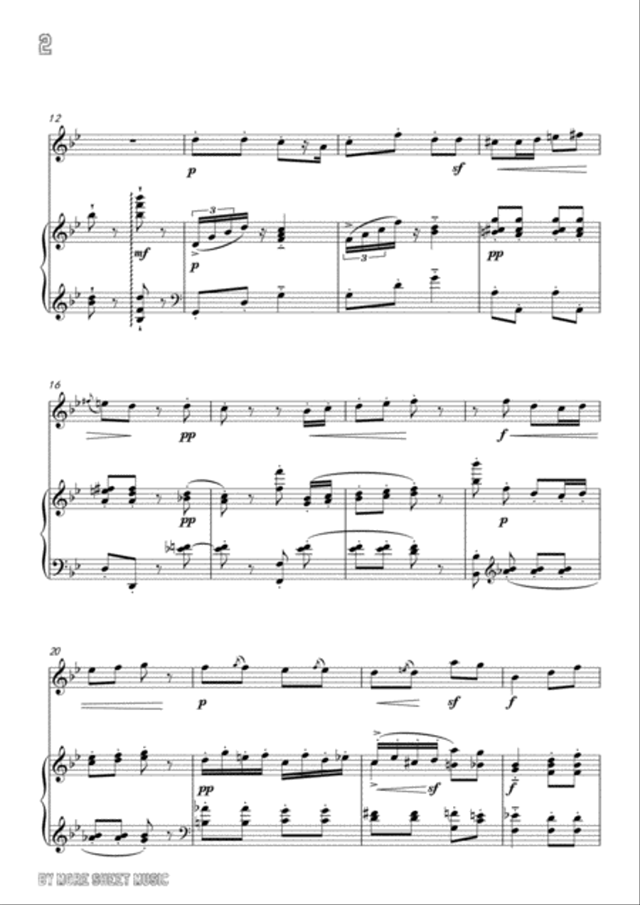 Chabrier-Villanelle des petits canards,for Flute and Piano Flute scores gallery preview page 4