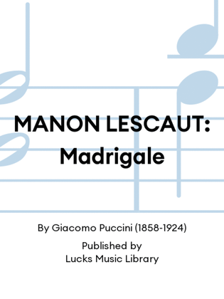 Book cover for MANON LESCAUT: Madrigale