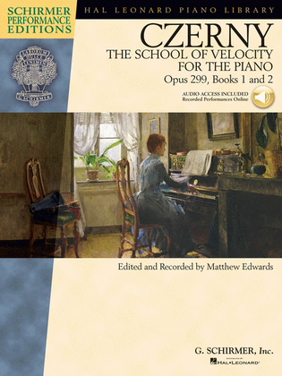 Book cover for Carl Czerny – The School of Velocity for the Piano, Opus 299, Books 1 and 2