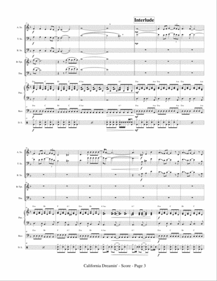 California Dreamin' Small Ensemble scores gallery preview page 5
