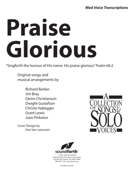 Praise Glorious, Vol. 1 - Medium Voice