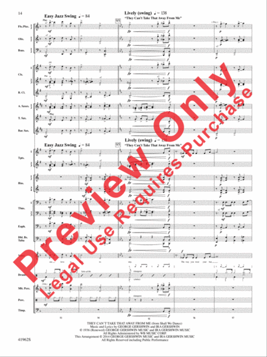 A Gershwin Tribute to Love Concert Band scores gallery preview page 15