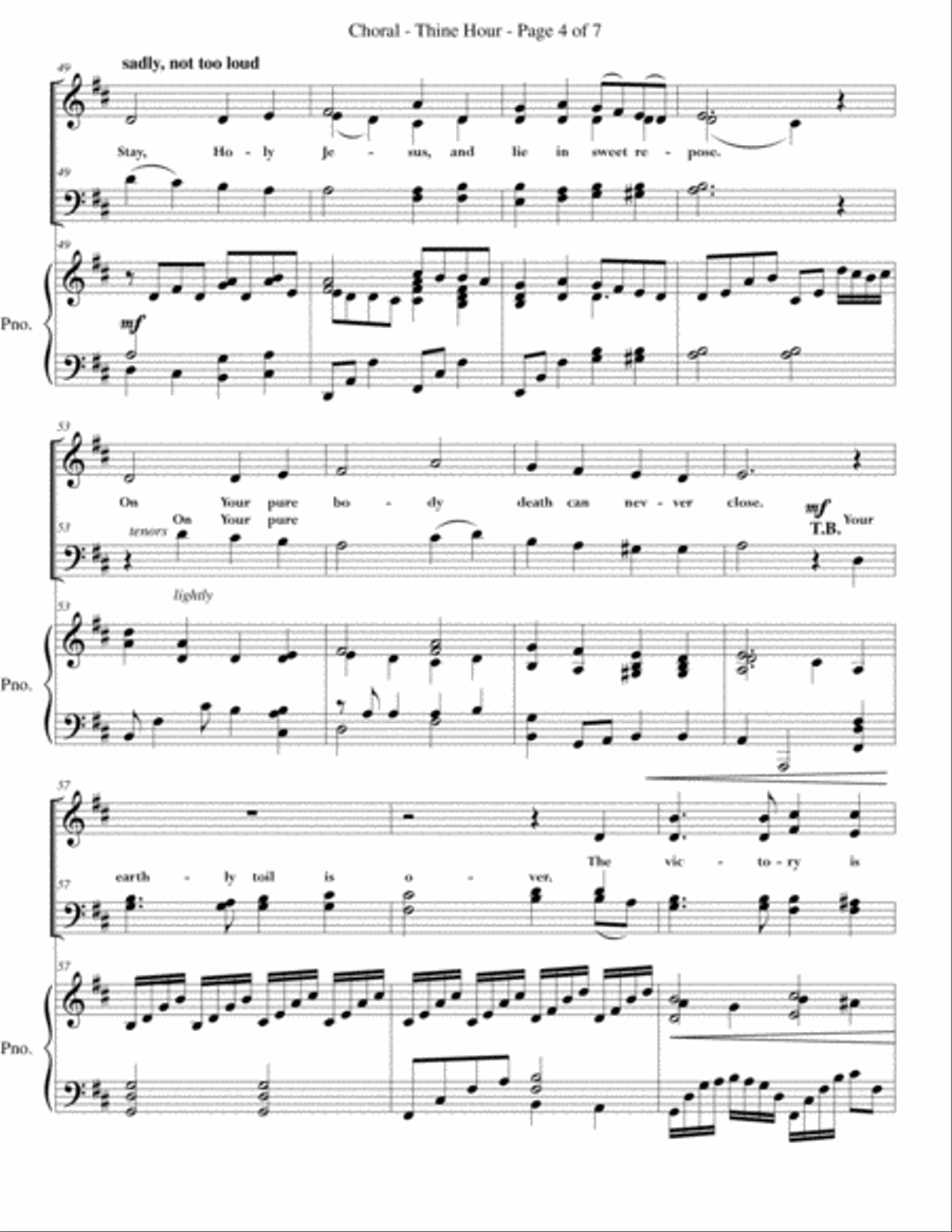Thine Hour - SATB with Piano 4-Part scores gallery preview page 4