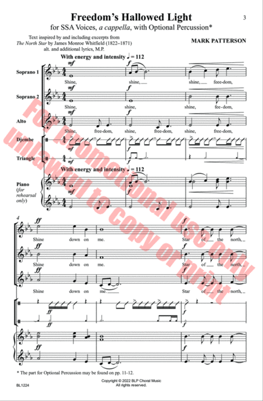 Freedom's Hallowed Light SSA scores gallery preview page 4