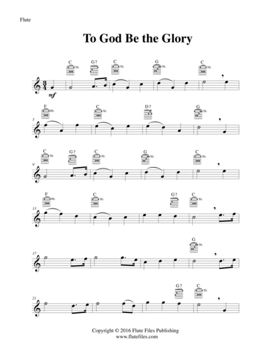 To God Be the Glory - Flute Solo with Guitar Chords image number null