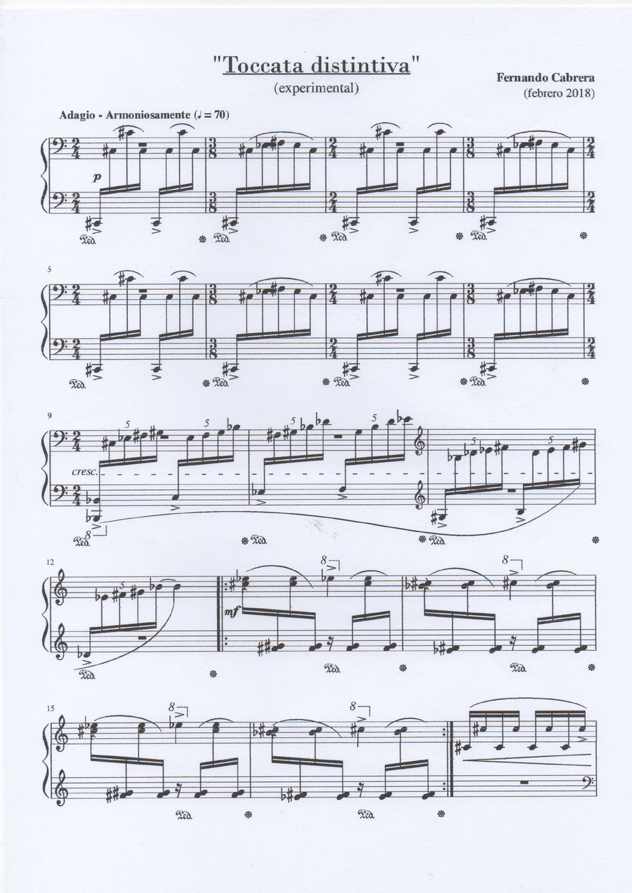 Toccata distintiva (experimental) Piano Solo scores gallery preview page 1