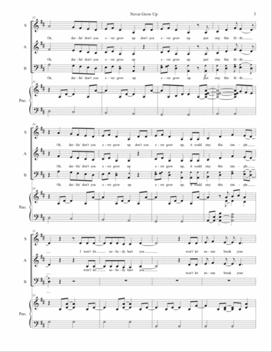 Never Grow Up 3-Part scores gallery preview page 3