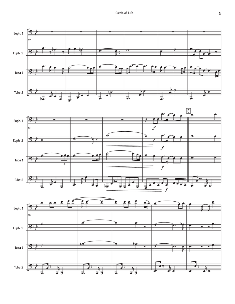 Circle Of Life Circle Of Life Brass Quartet scores gallery preview page 5