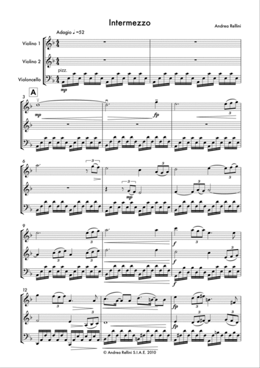INTERMEZZO String Trio (Violin 1, Violin 2, Cello) String Trio scores gallery preview page 2