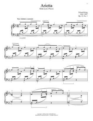 Book cover for Arietta, Op. 12, No. 1