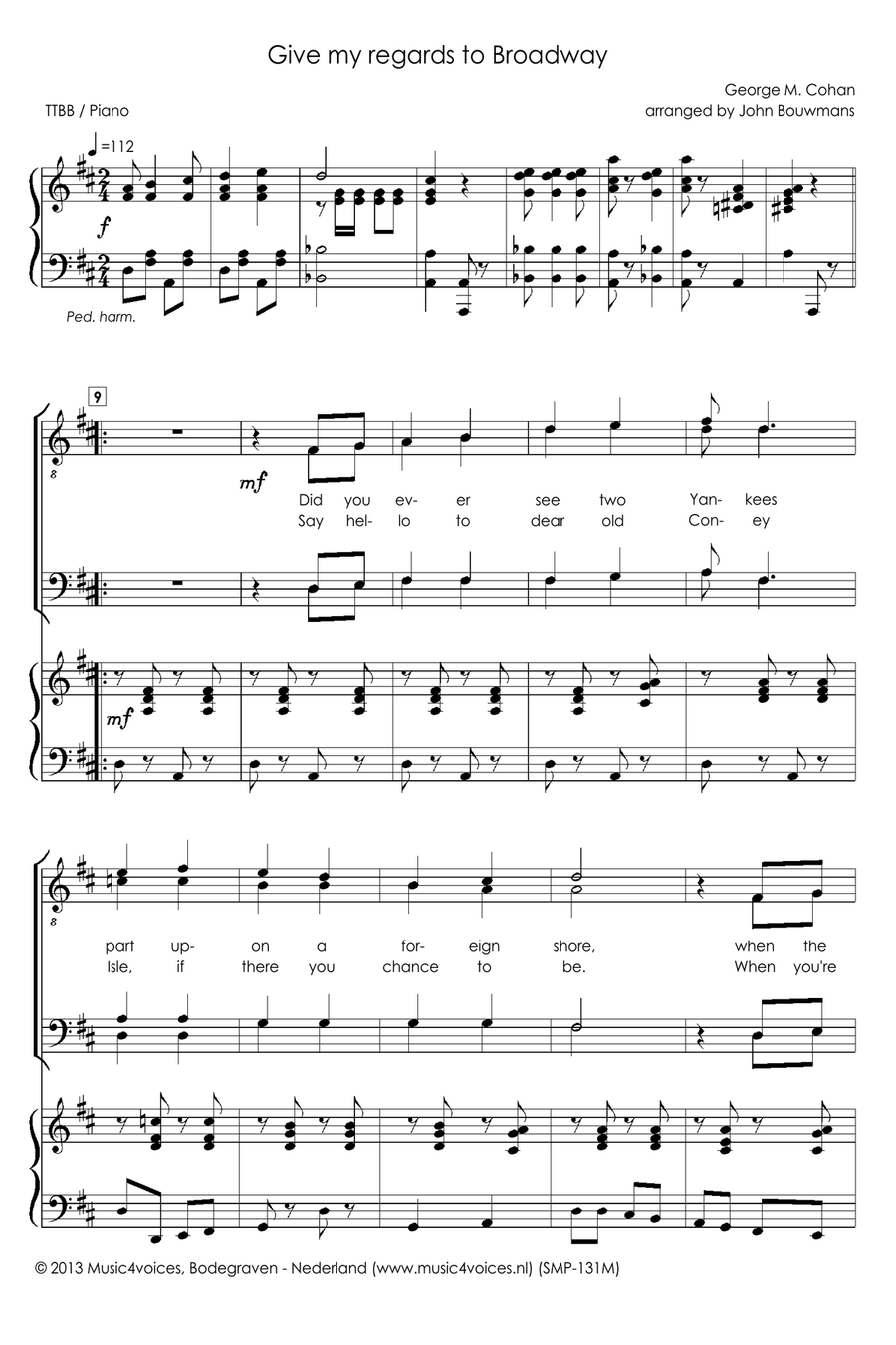 Give my regards to Broadway TTBB scores gallery preview page 3