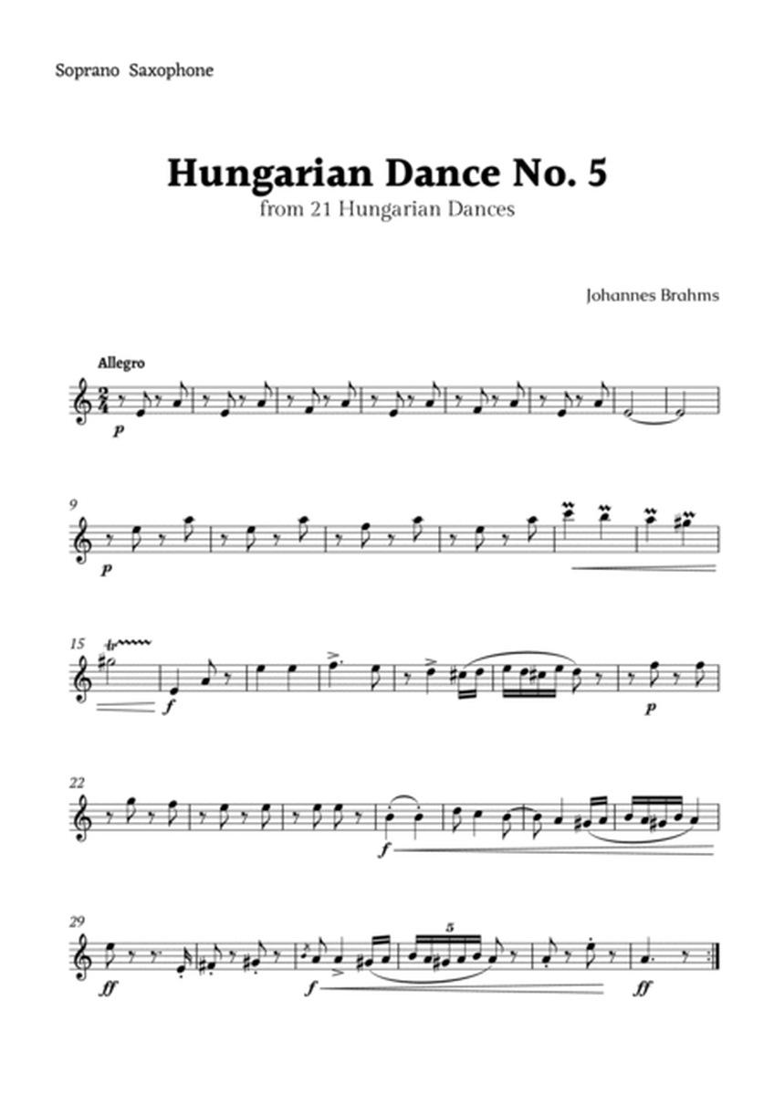 Hungarian Dance No. 5 by Brahms for Saxophone Quartet image number null