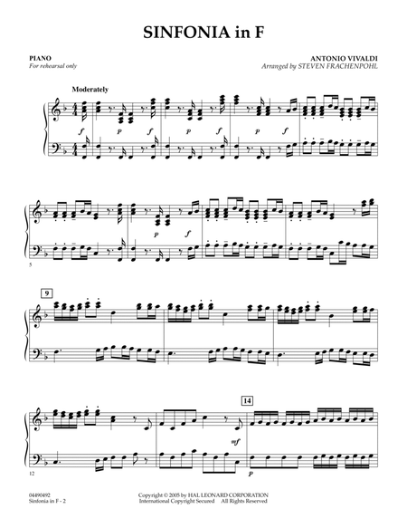 Sinfonia In F - Piano