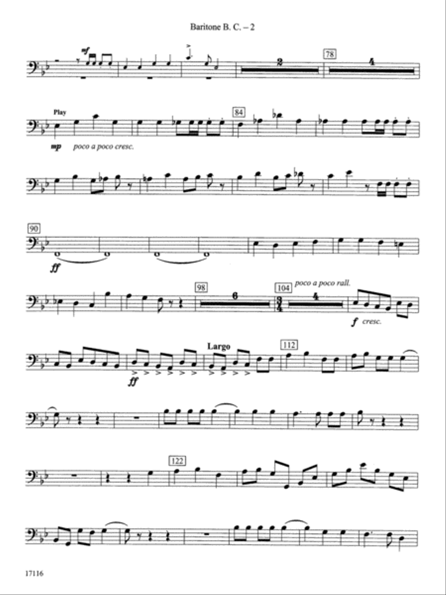1812 Overture: Baritone B.C. Concert Band scores gallery preview page 2