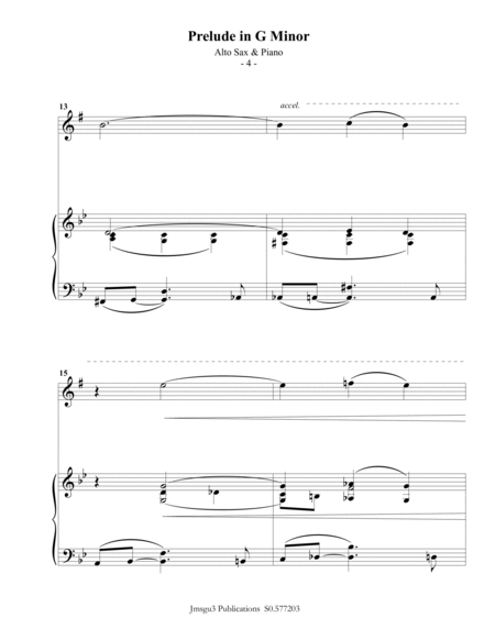 Scriabin: Prelude in G Minor for Alto Sax & Piano image number null