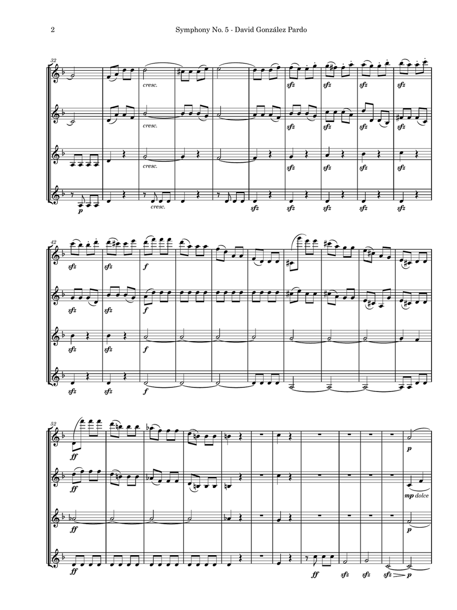 Symphony No. 5 in C minor, Op. 67 (First movement) Chamber Music scores gallery preview page 2