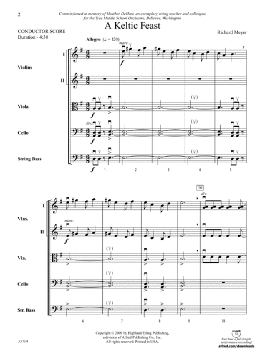 A Keltic Feast: Score A Keltic Feast: Score String Orchestra scores gallery preview page 2