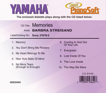 Barbra Streisand - Memories - Piano Software