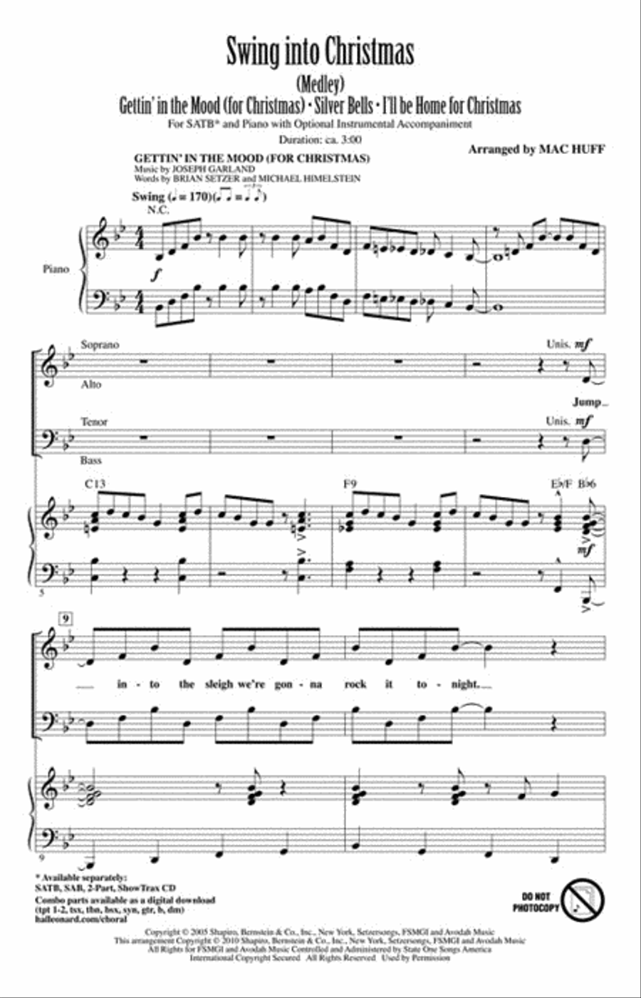 Swing into Christmas Vocal Jazz Ensemble scores gallery preview page 2