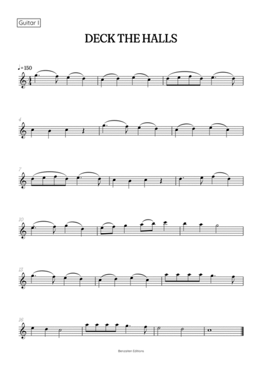 Deck the Halls for acoustic guitar duet • intermediate Christmas song sheet music image number null
