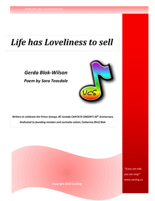 Book cover for Life has Loveliness to Sell