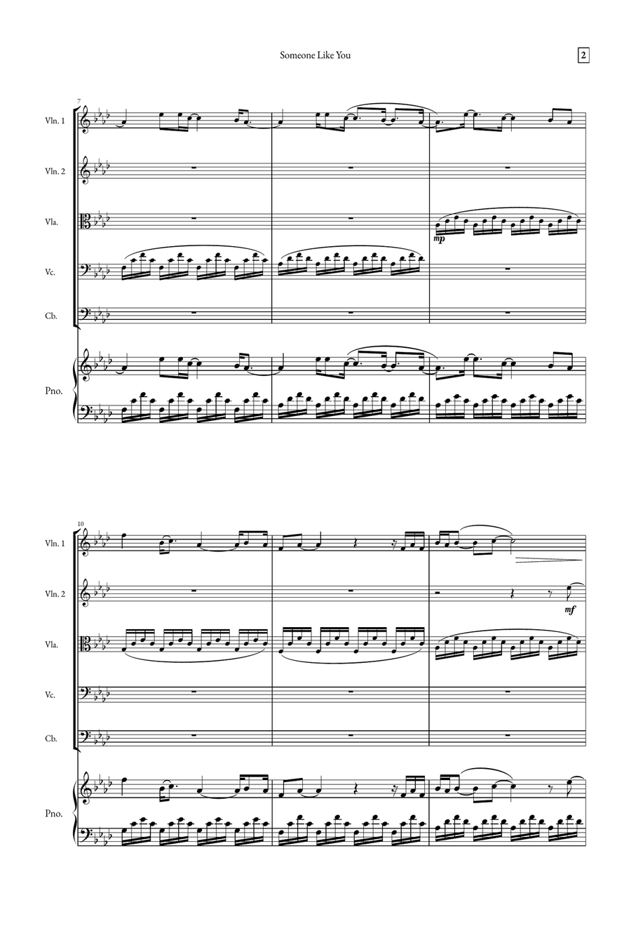 Someone Like You String Quintet scores gallery preview page 2