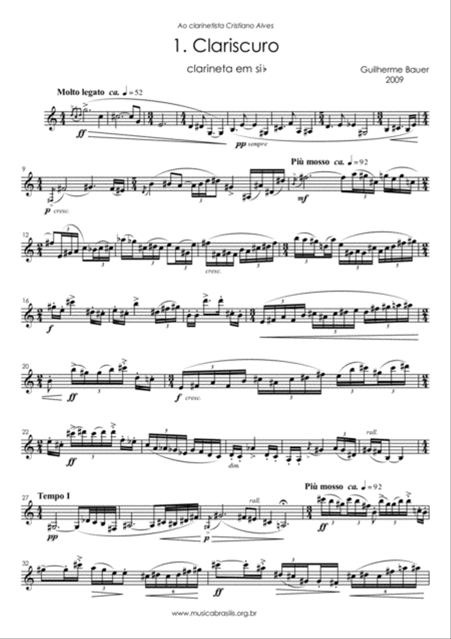 Três peças para clarineta solo Três peças para clarineta solo A Clarinet scores gallery preview page 3