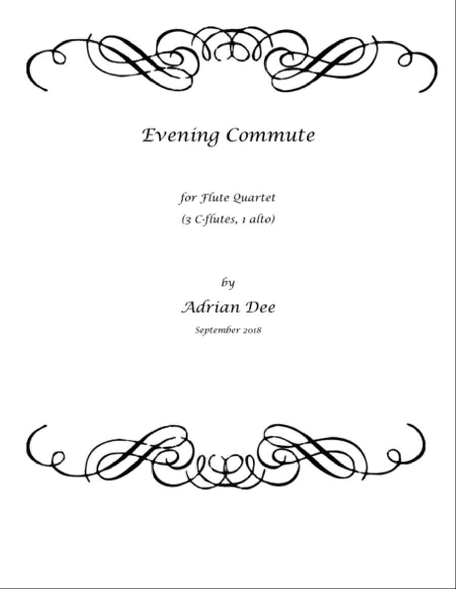 Evening Commute (flute quartet) Flute Quartet scores gallery preview page 1