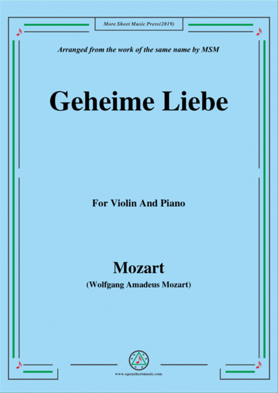 Mozart-Geheime Liebe,for Violin and Piano image number null