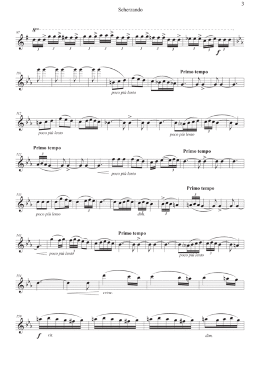 Scherzando, Edouard Lalo Symphonie Espagnol Flute Solo scores gallery preview page 3