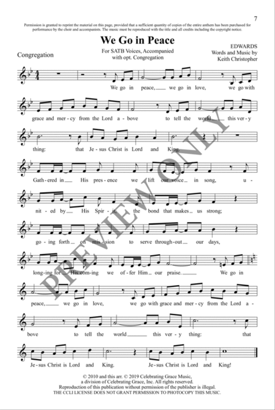 We Go in Peace 4-Part scores gallery preview page 6