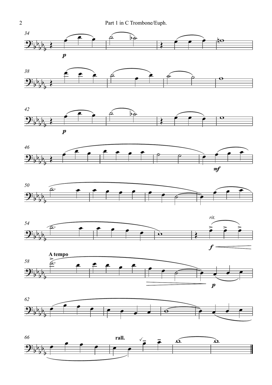 Danny Boy. Duet for Trombone Brass Duet scores gallery preview page 6