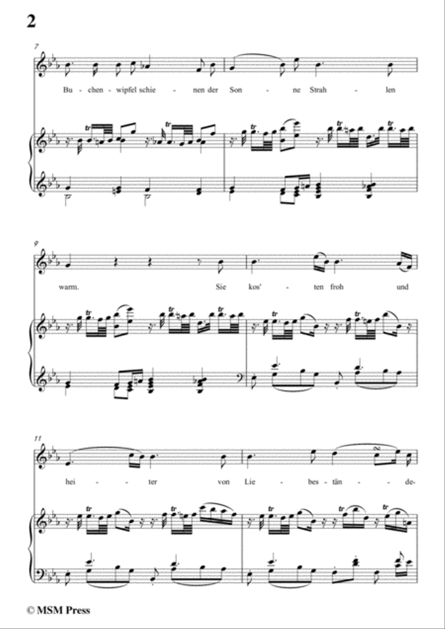 Schubert-Der Schäfer und der Reiter,in E flat Major,Op.13 No.1,for Voice and Piano Voice Solo scores gallery preview page 4