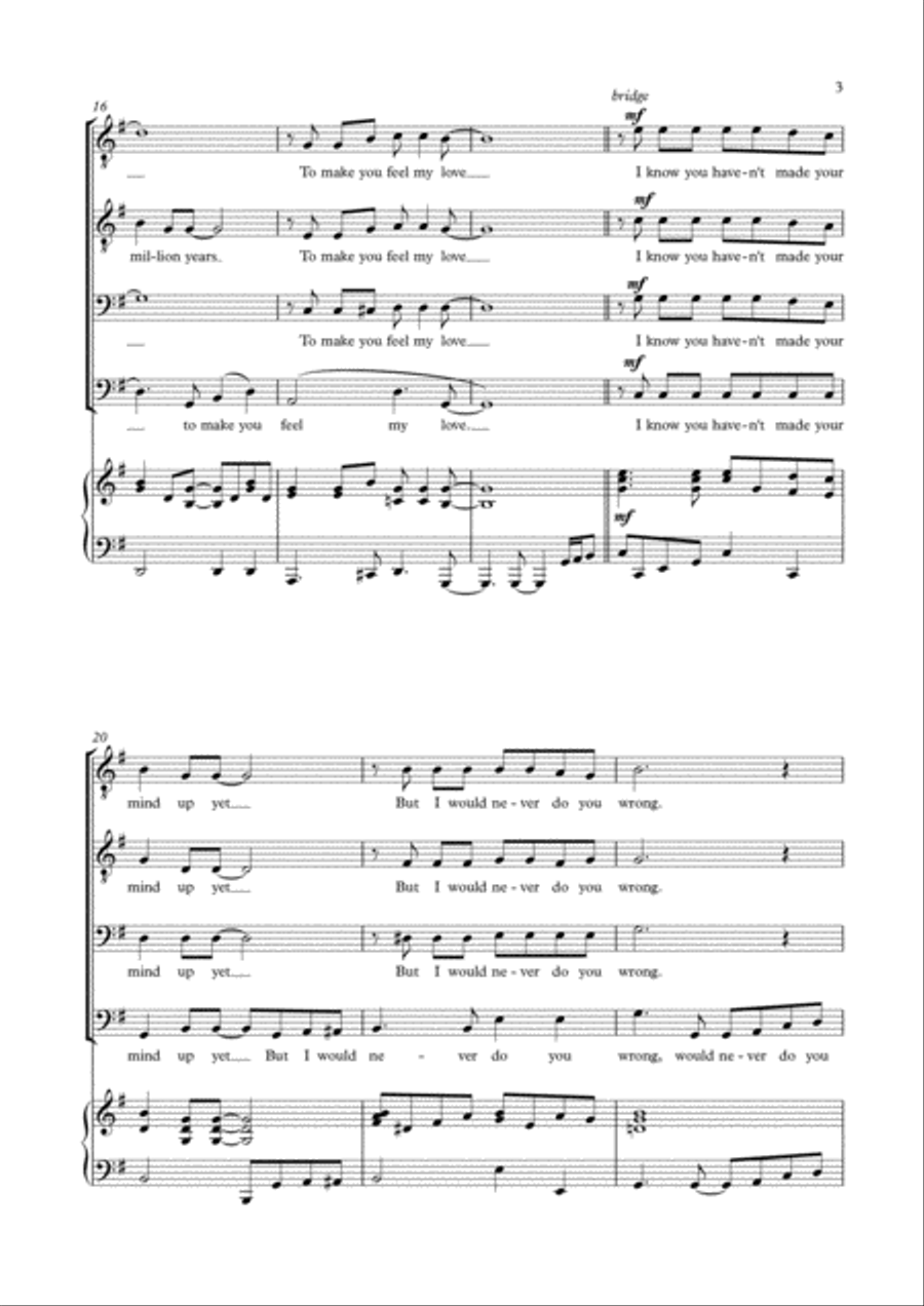 Make You Feel My Love TTBB scores gallery preview page 3