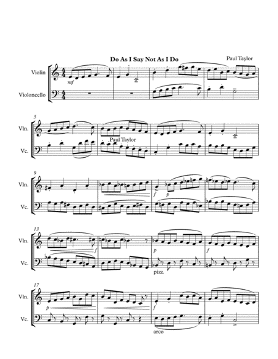 Do As I Say Not As I Do String Duet scores gallery preview page 1